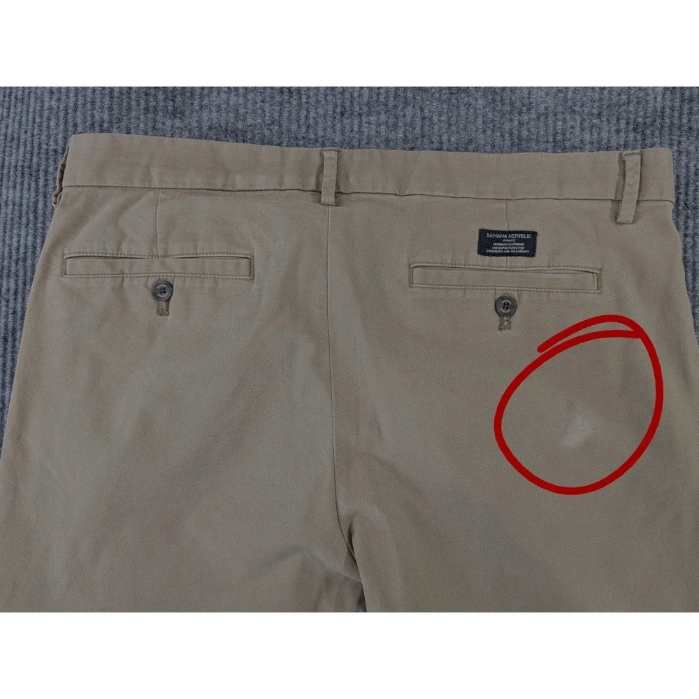 Banana Republic Mason Chino Pants Mens 35x34 Khaki Athletic Fit Stretch Tapered